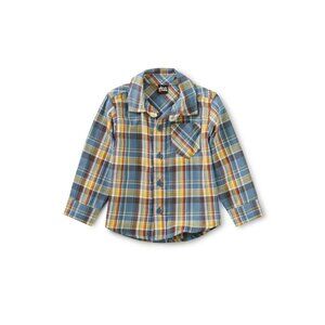 NWT Tea Collection Plaid Baby Shirt Huascaran Plaid Size 9-12 Months